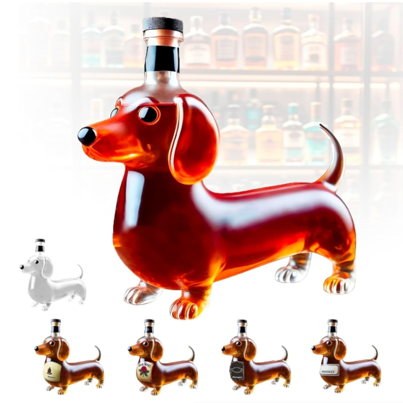 Glass Decanter Whiskey - Dachshund Dog Whiskey Bottle,3D Funny Glass