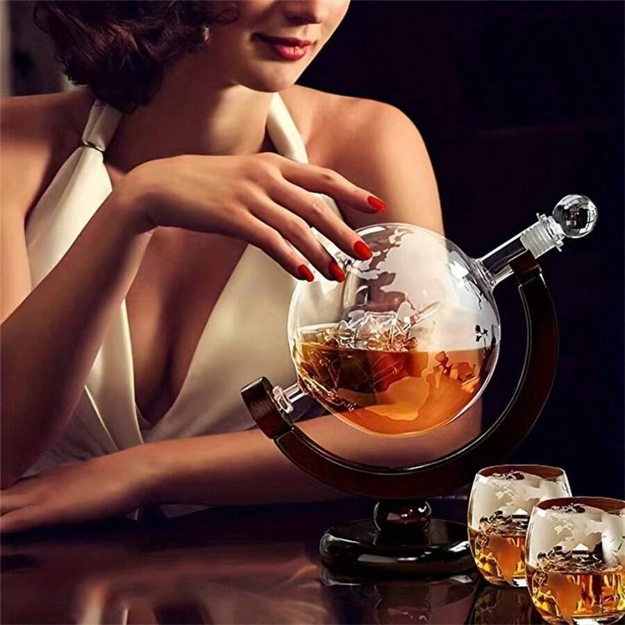 Glass Decanter Whiskey - 1-piece/3-piece set of globe decanters, whiskey