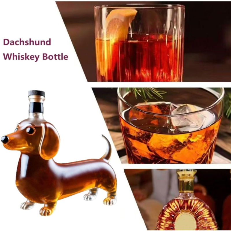 Dachshund Dog Whiskey Bottle,3 - Glass Decanter Whiskey recension och pris