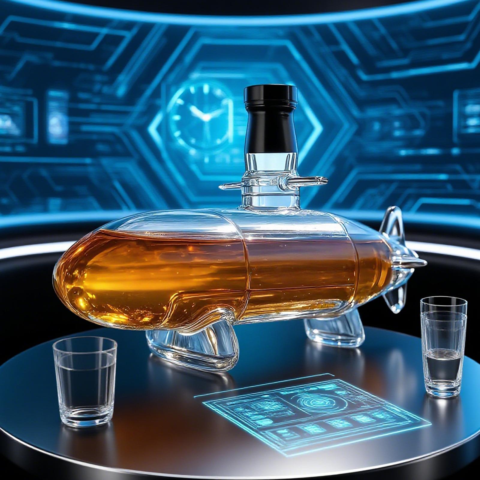 Submarine Whiskey Decanter Red - Glass Decanter Whiskey recension och pris