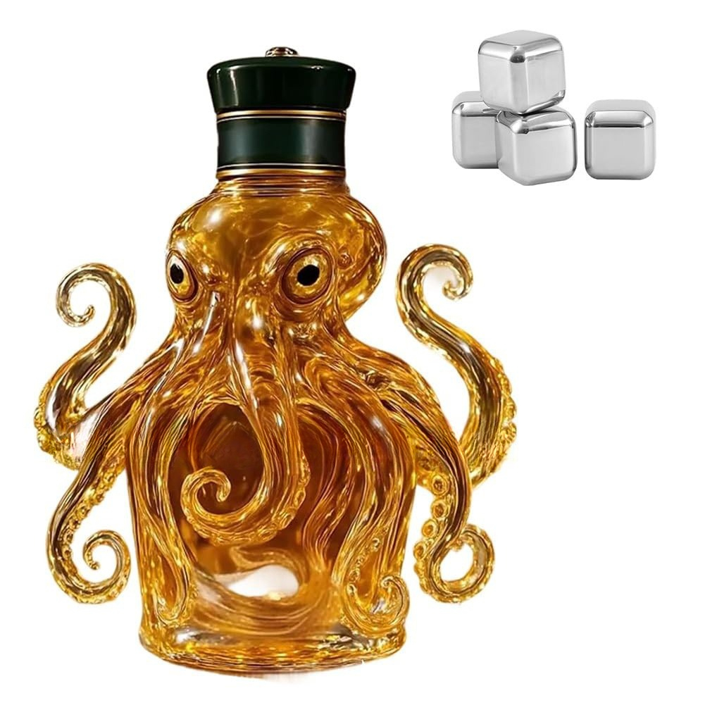 3D Carved Octopus Whiskey Deca - Glass Decanter Whiskey recension och pris
