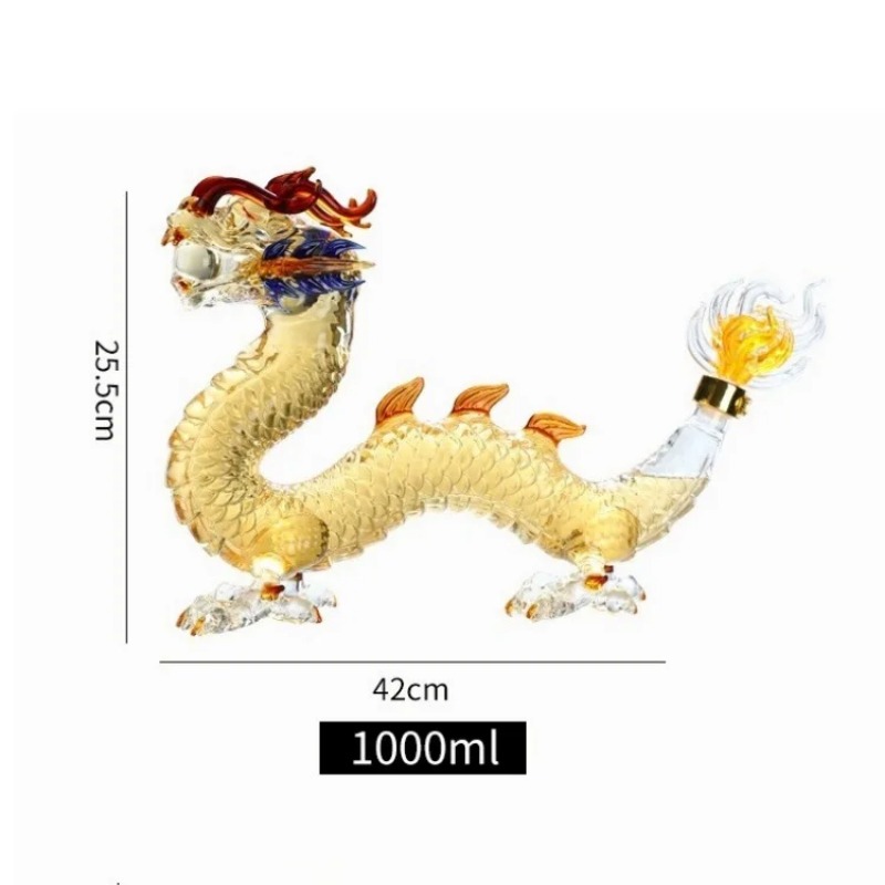 Dragon shaped Chinese Zodiac w - Glass Decanter Whiskey recension och pris