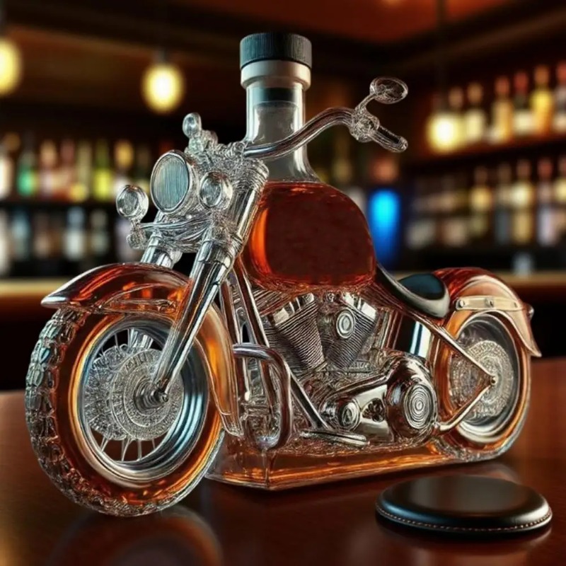 Motorcycle Style Whisky Decant - Glass Decanter Whiskey recension och pris