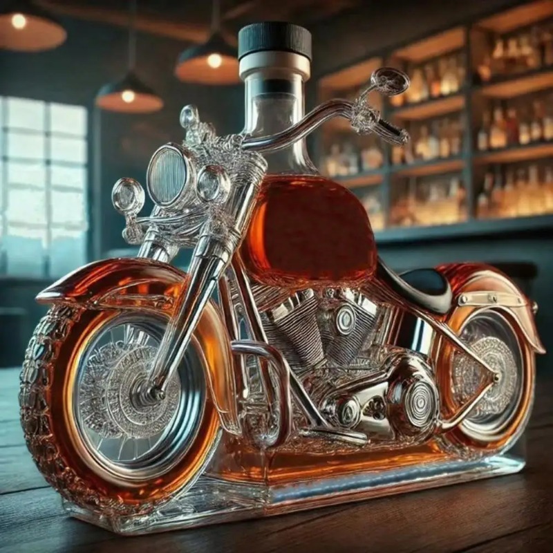 Motorcycle Style Whisky Decant - Glass Decanter Whiskey recension och pris